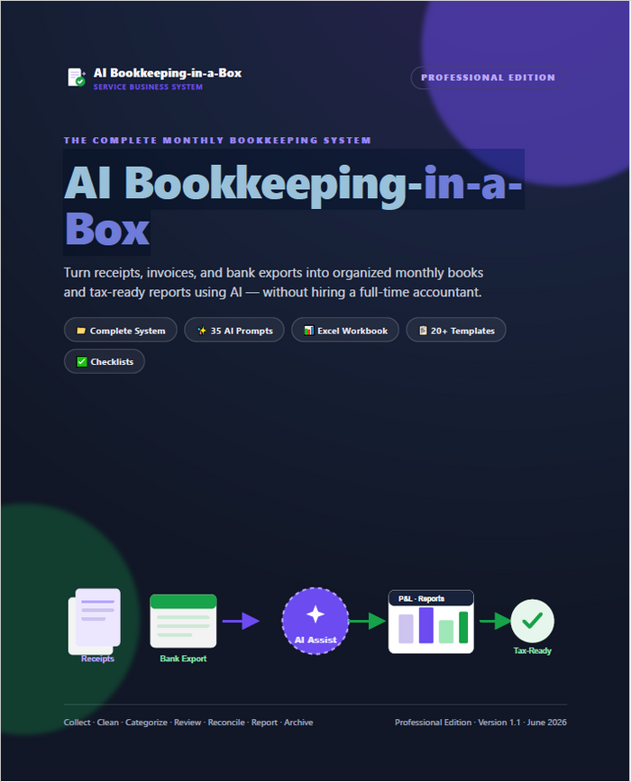 AI Bookkeeping-in-a-Box: Monthly Bookkeeping System for Service Businesses